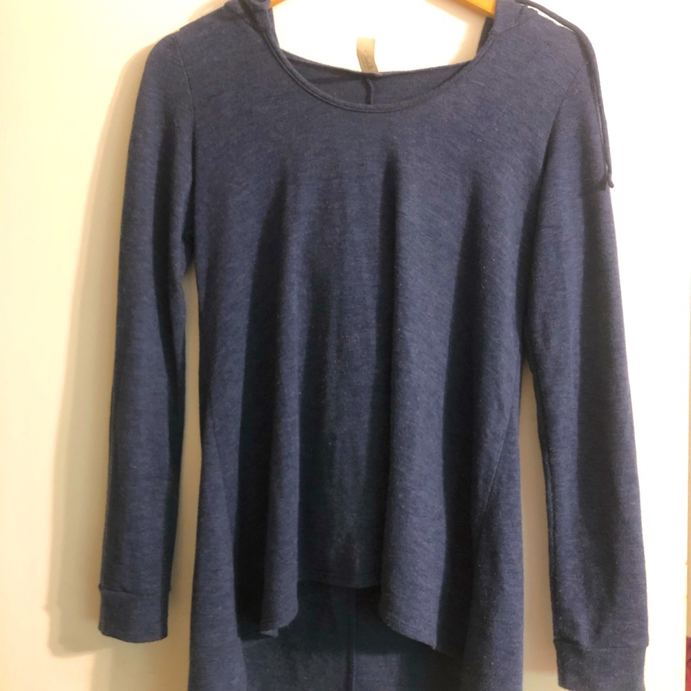 Blue hooded sweater